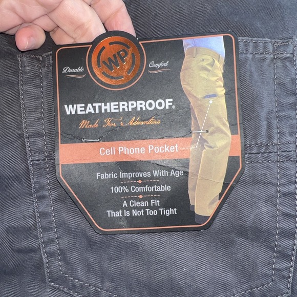 WeatherProof Pants Mens Size 40x32 Straight Leg Gray Cell Phone Utility - Picture 10 of 14